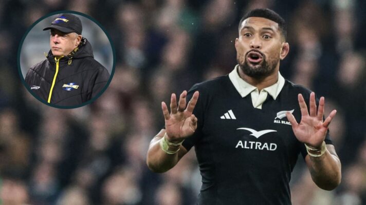 All Blacks star Ardie Savea and Hurricanes head coach Clark Laidlaw (inset).