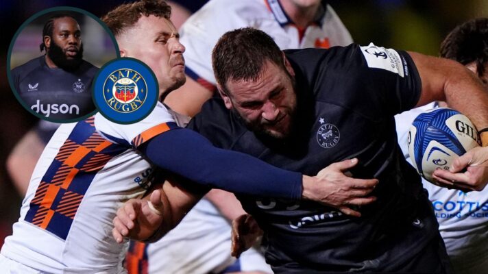 A two layered image of Thomas du Toit and Beno Obano