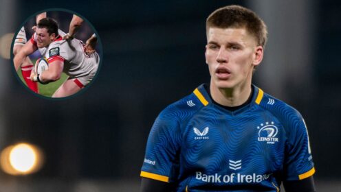Leinster fly-half Sam Prendergast scored 14 points against Ulster.