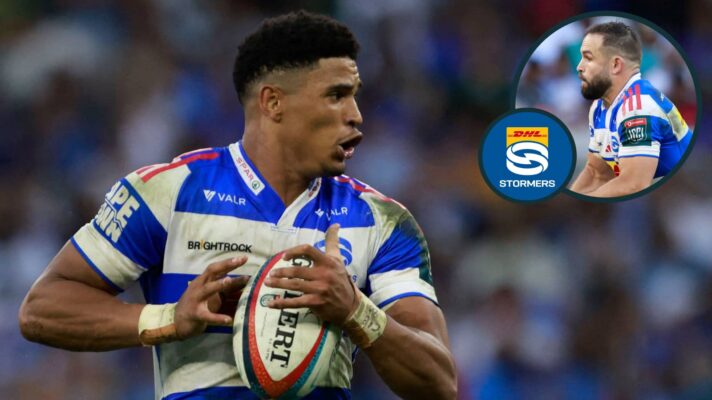 Sacha Feinberg-Mngomezulu and Cobus Reinach (inset) in action for the Stormers.