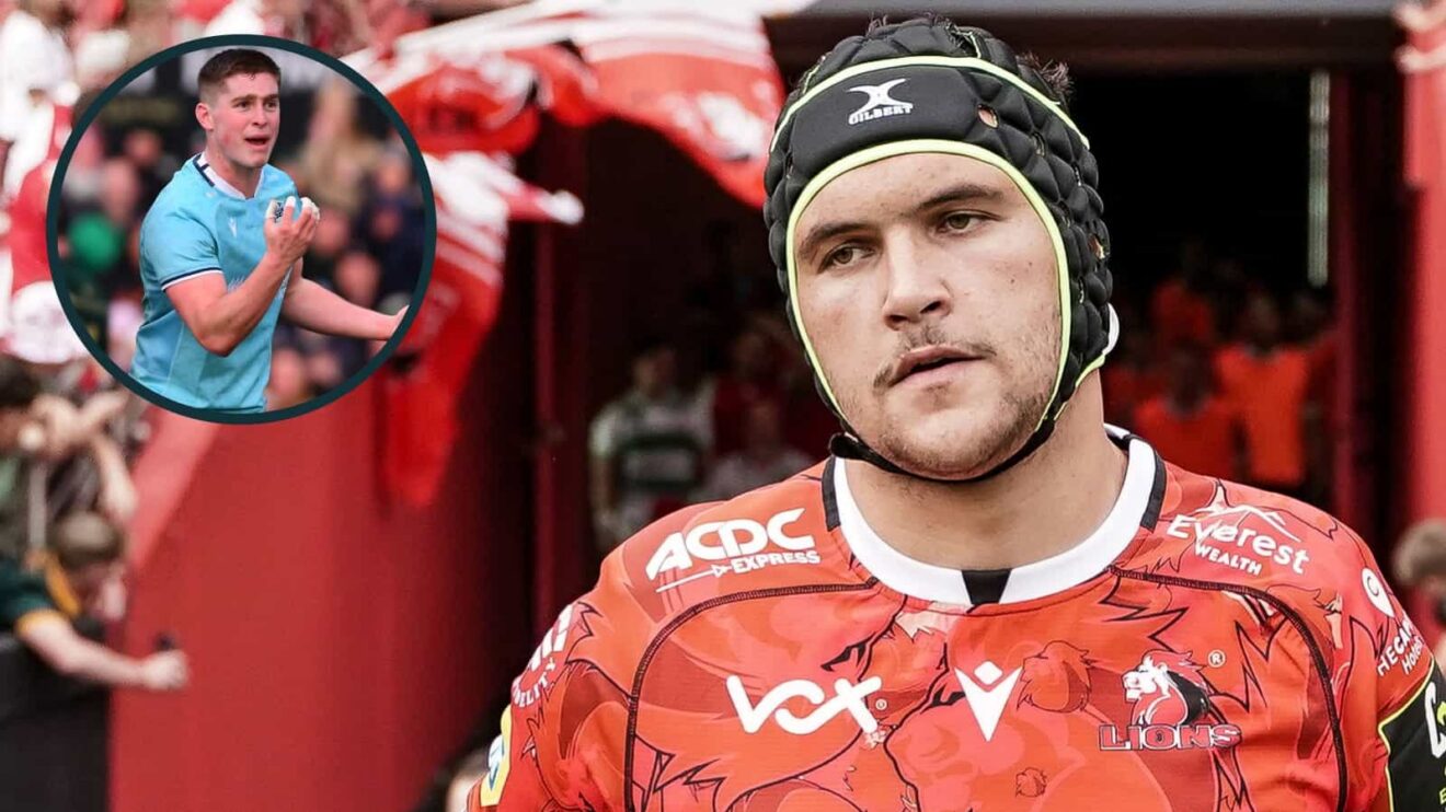 Lions star Ruan Venter and an inset of Glasgow's Dan Lancaster