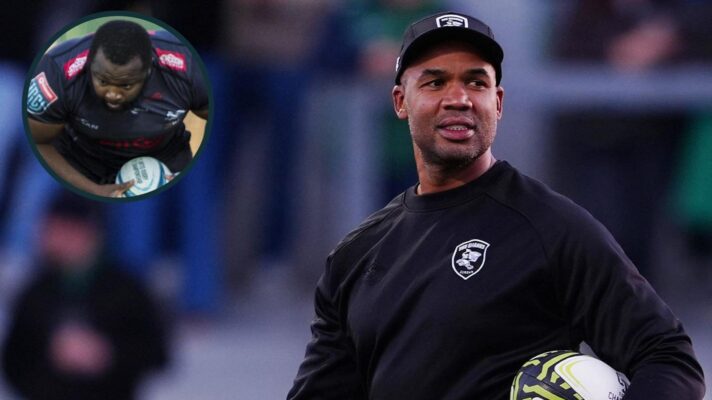 Sharks head coach JP Pietersen and Springboks prop Ox Nche (inset).