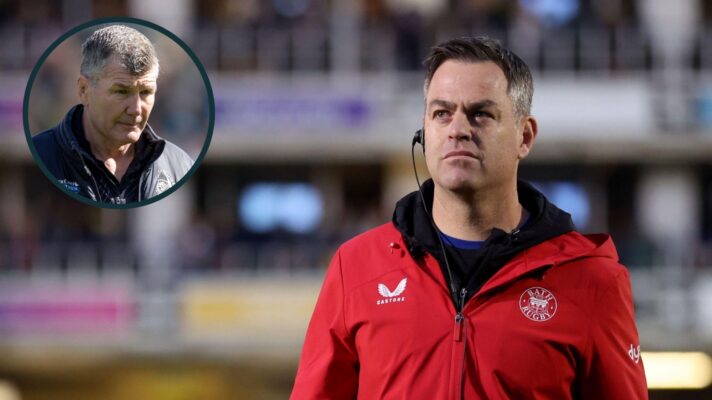 A two layered image of Johann van Graan (right) and Rob Baxter (left)