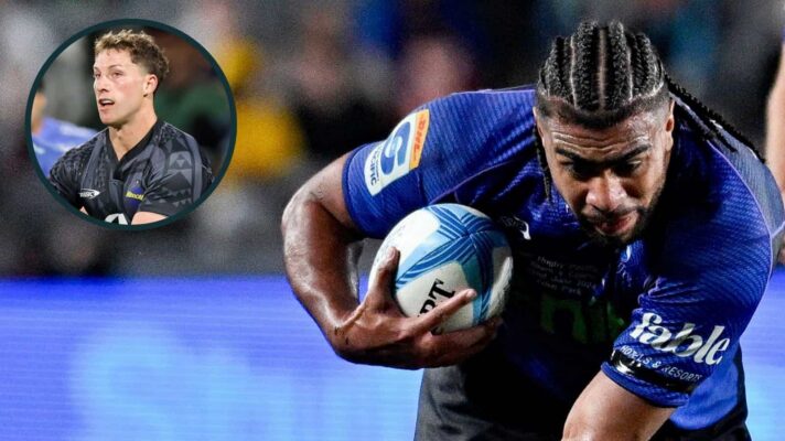 All Blacks number eight Hoskins Sotutu and Hurricanes centre Riley Higgins.