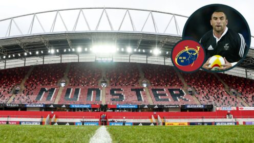 two layer image of munster's thomond park and roger randle