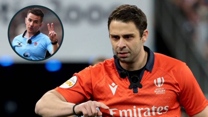 Referees Nika Amashukeli and Luke Pearce (inset), who will take charge of the Investec Champions Cup semi-finals.