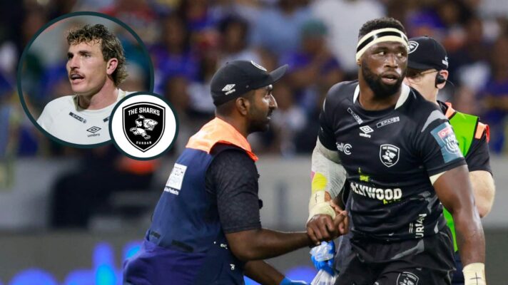 Sharks back-rower Siya Kolisi and an inset of Le Roux Malan.