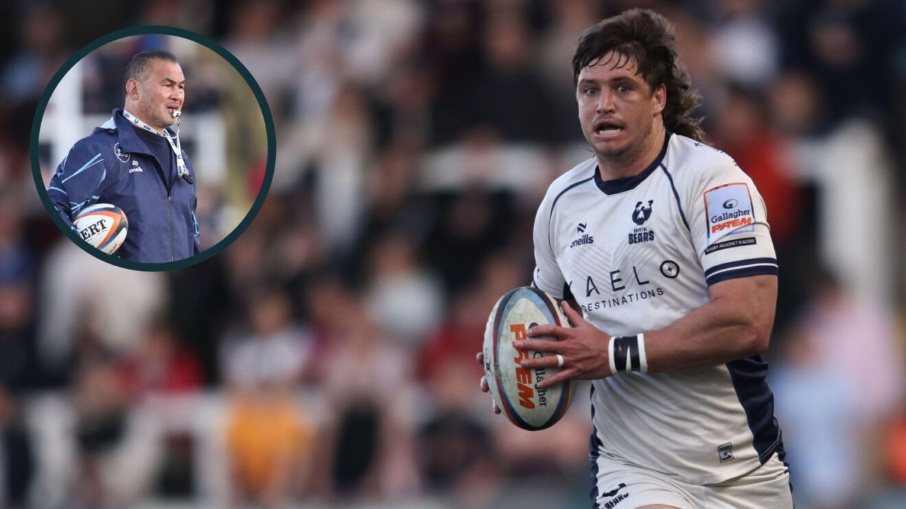 A two layered image of Benhard Janse van Rensburg and Pat Lam