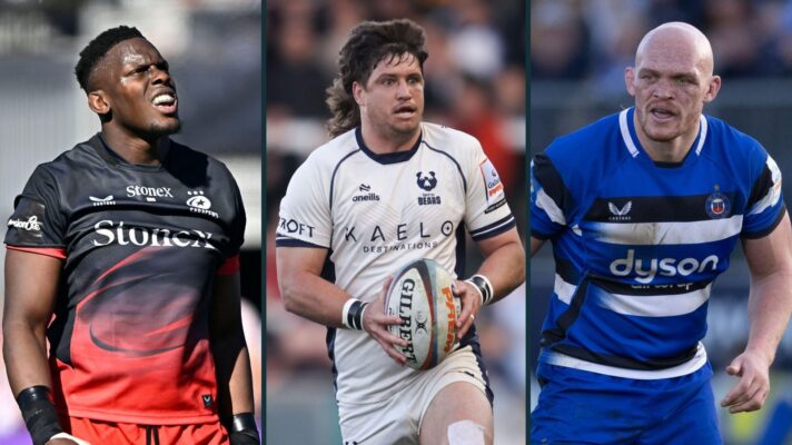 A three panel image of Maro Itoje (left), Benhard Janse van Rensburg (centre) and Miles Reid (right)