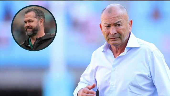 Japan head coach Eddie Jones and Ireland boss Andy Farrell (inset).