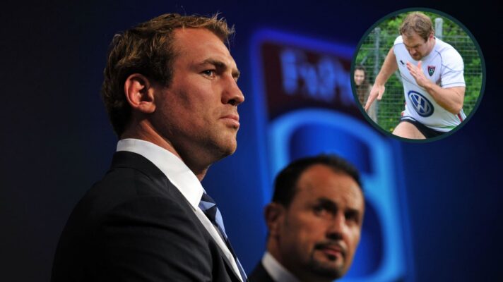 Former Wallabies star Rocky Elsom in Super Rugby and while playing in France for Toulon (inset).