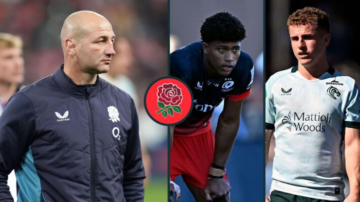 A three panel image of Steve Borthwick, Noah Caluori and Billy Searle