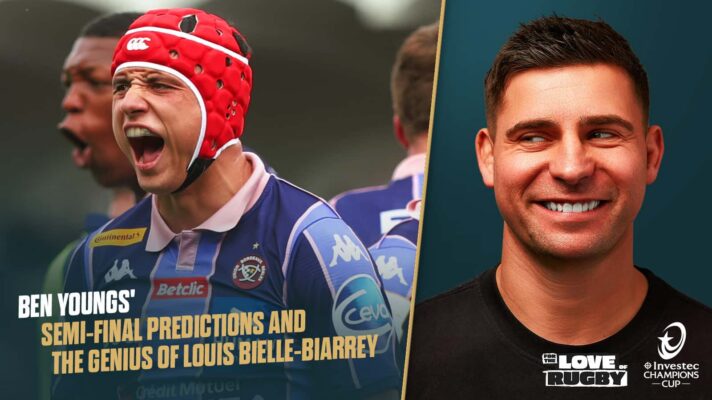 Union Bordeaux Begles' Louis Bielle-Biarrey (INPHO/James Crombie/EPCR Rugby) and For the Love of Rugby's Ben Youngs.