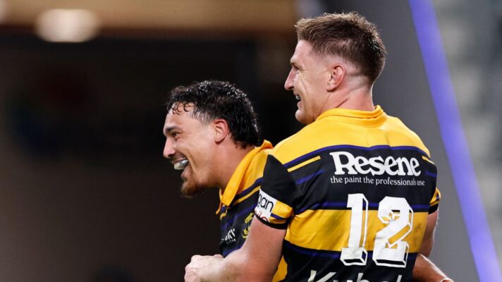 Jordie Barrett and Billy Proctor in action for the Hurricanes in 2026.