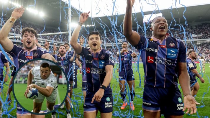 two layer image of Bordeaux players and Will Muir