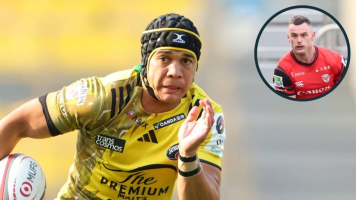 Sungoliath Tokyo winger Cheslin Kolbe and Canon Eagles captain Jesse Kriel.