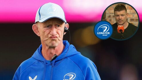 Leinster head coach Leo Cullen and legendary Ireland centre Brian O'Driscoll (inset).