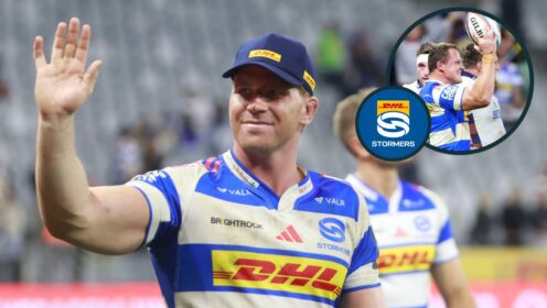 Stormers loose forward Evan Roos and an inset of Deon Fourie.