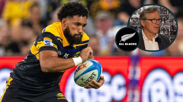 Hurricanes wing Fehi Fineanganofo and NZ Rugby chair David Kirk (inset).