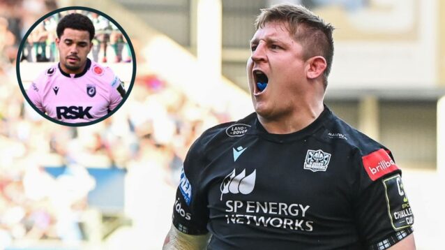 Glasgow Warriors hooker Johnny Matthews scored twice against Cardiff.