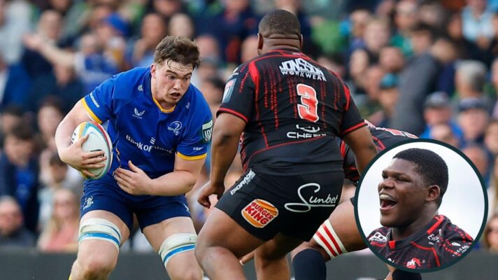 two layer image of leinster versus the lions