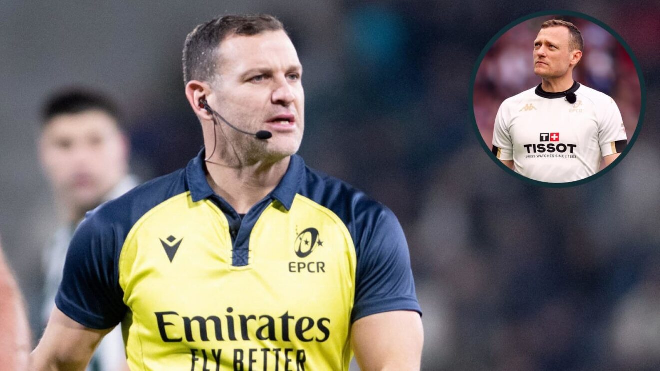 English referees Karl Dickson and Matthew Carley.