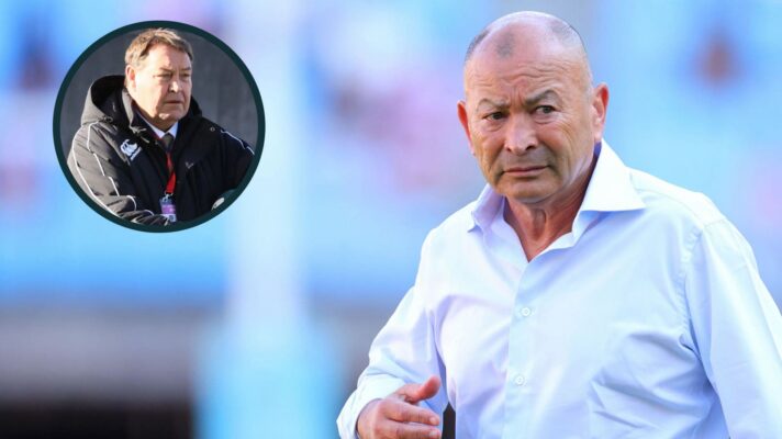Japan head coach Eddie Jones and former All Blacks boss Sir Steve Hansen (inset).