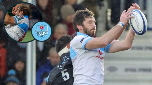 Ruan Nortje and Jeandre Rudolph (inset) in action for the Bulls.