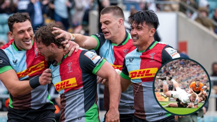 two layer image of Harlequins v Exeter