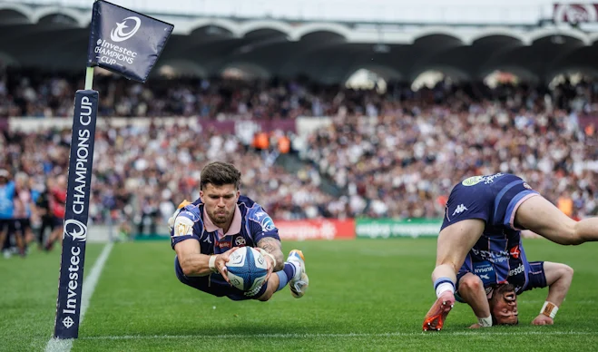 Matthieu Jalibert's quarter-final try