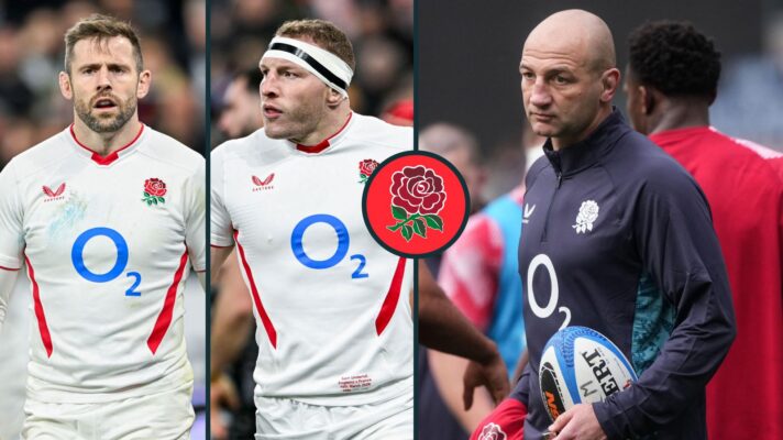 A three panel image of Steve Borthwick, Sam Underhill and Elliot Daly