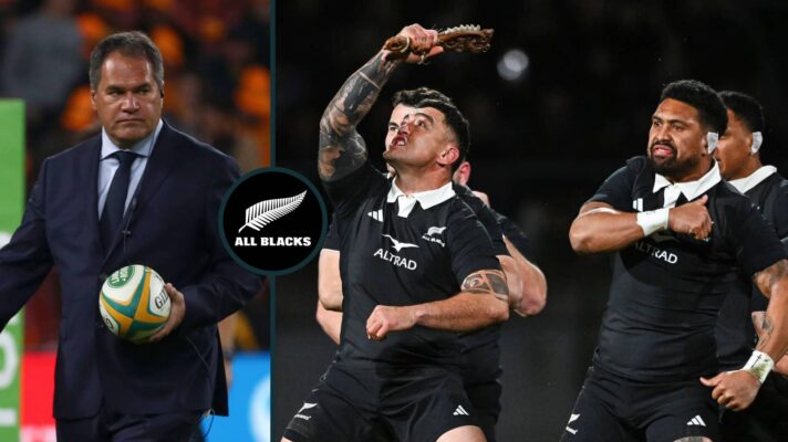 Dave Rennie and All Blacks Ardie Savea and Codie Taylor.