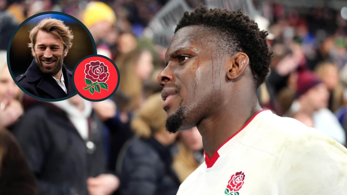 England captain Maro Itoje and an inset of Chris Robshaw.