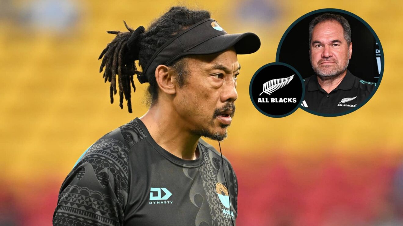 New All Blacks coaches Tana Umaga and Dave Rennie (inset).