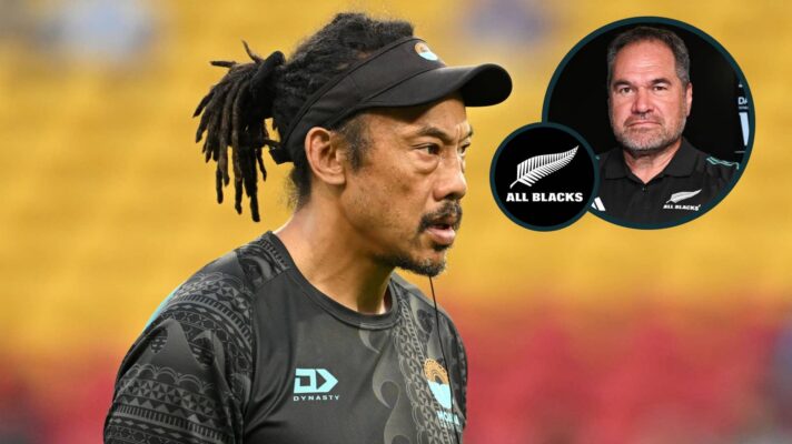 New All Blacks coaches Tana Umaga and Dave Rennie (inset).