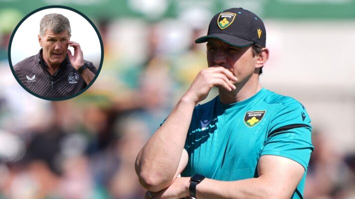 A two layer image of Phil Dowson (right) and Rob Baxter (left)