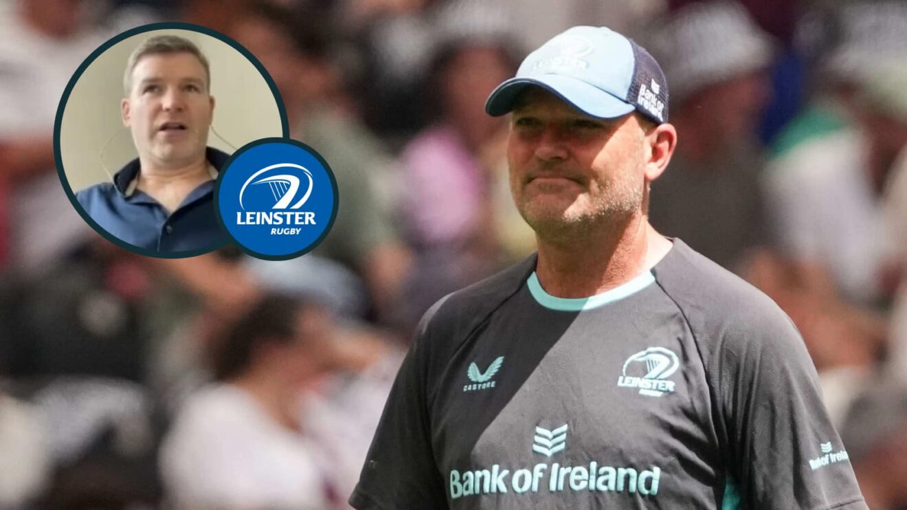 Leinster senior coach Jacques Nienaber and Ireland great Gordon D'Arcy (inset).