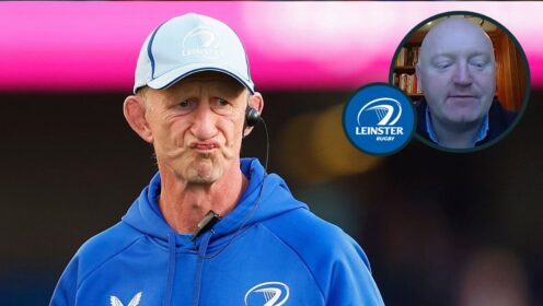 Leinster head coach Leo Cullen and former Ireland hooker Bernard Jackman (inset).