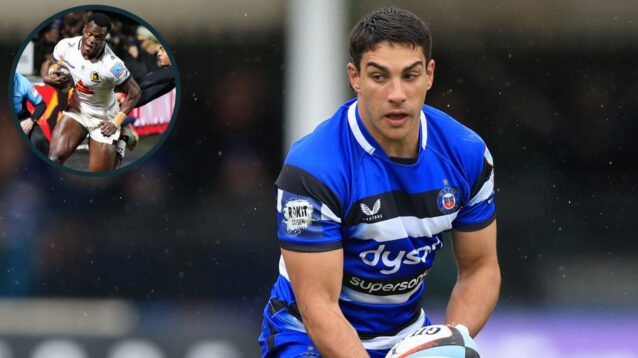 Santi Carreras is at fly-half for Bath against Leicester and Exeter Chiefs wing Paul Brown-Bampoe replaces Immanuel Feyi-Waboso.