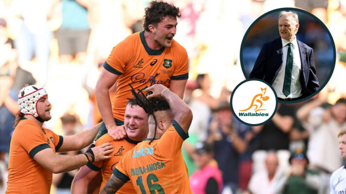 Wallabies players and Joe Schmidt photo