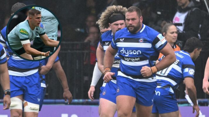 Bath prop Thomas du Toit scored a hat-trick against Leicester Tigers.