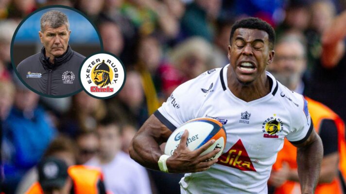 A two layered image of Immanuel Feyi-Waboso and Rob Baxter