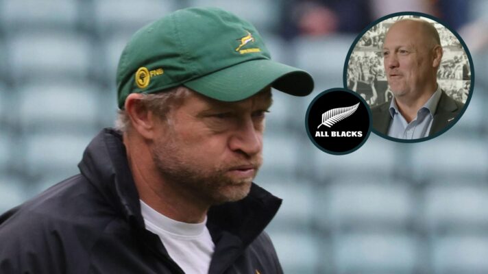 Springboks assistant coach Tony Brown and an inset of New Zealand Rugby CEO Steve Lancaster.