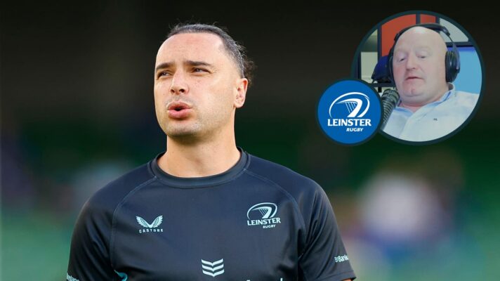Leinster winger James Lowe and an inset of Bernard Jackman