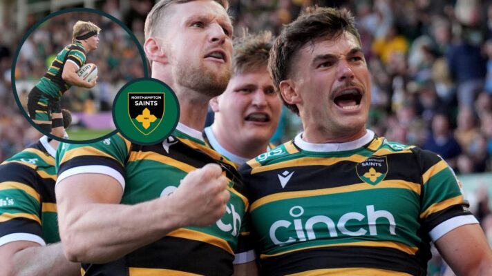 George Furbank scored two tries Northampton Saints in his final game on home soil.