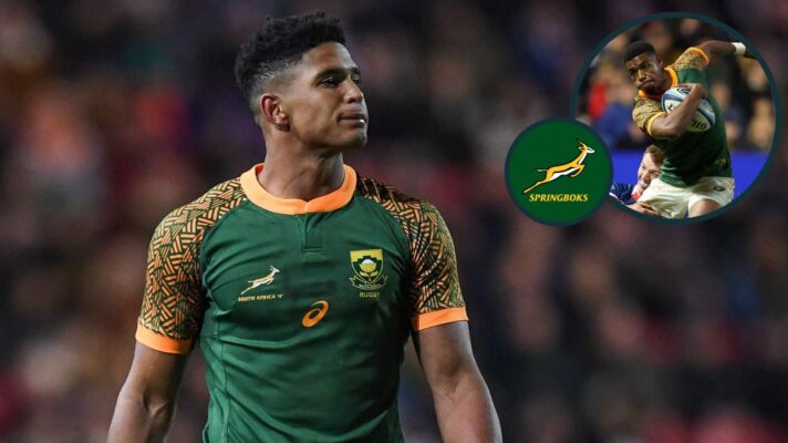 Sacha Feinberg-Mngomezulu and an inset of Grant Williams playing for South Africa A.