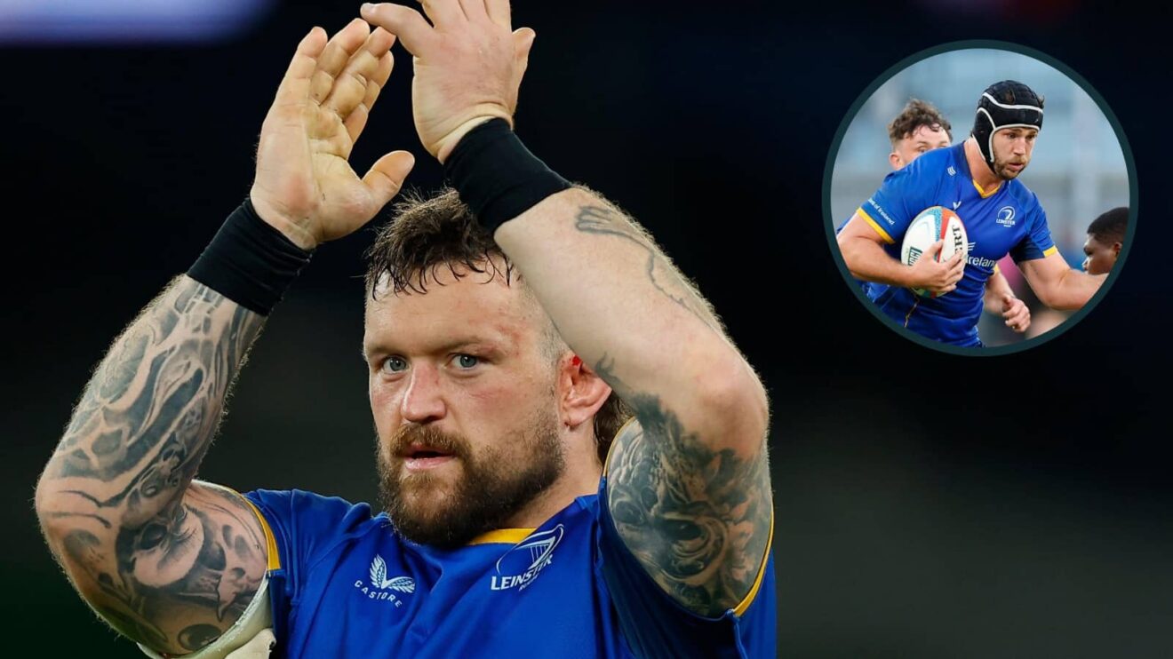 Leinster prop Andrew Porter and an inset of captain Caelan Doris.