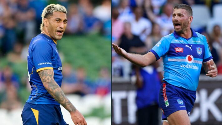 Leinster centre Rieko Ioane (left) and Bulls full-back Willie le Roux (right).