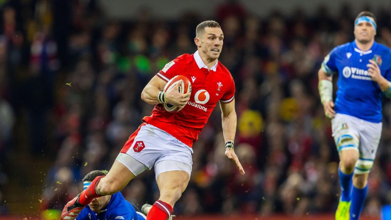 George North in action for Wales