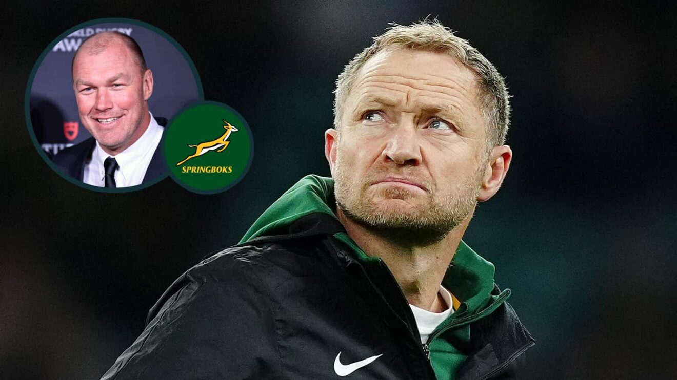 Springboks assistant coach Tony Brown and an inset of Schalk Burger